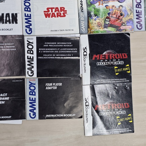 Lot of 23 Nintendo Gameboy + Color + Advance DS Instruction Booklets Manual Only